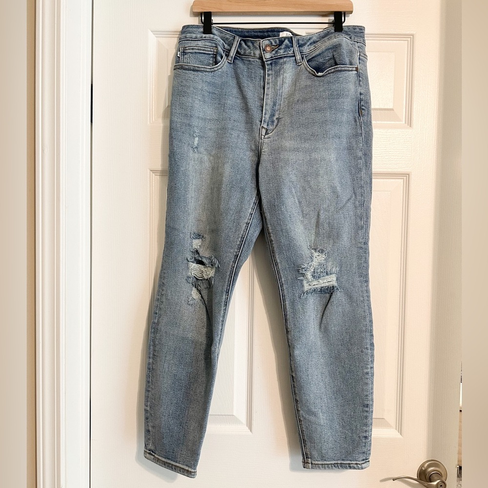 Judy Blue Skinny Fit Distressed Crop Jeans